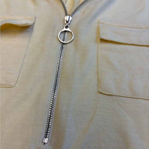 Ardene light yellow sleeveless tank tunic top w zipper detail women's size Small - Picture 3 of 9